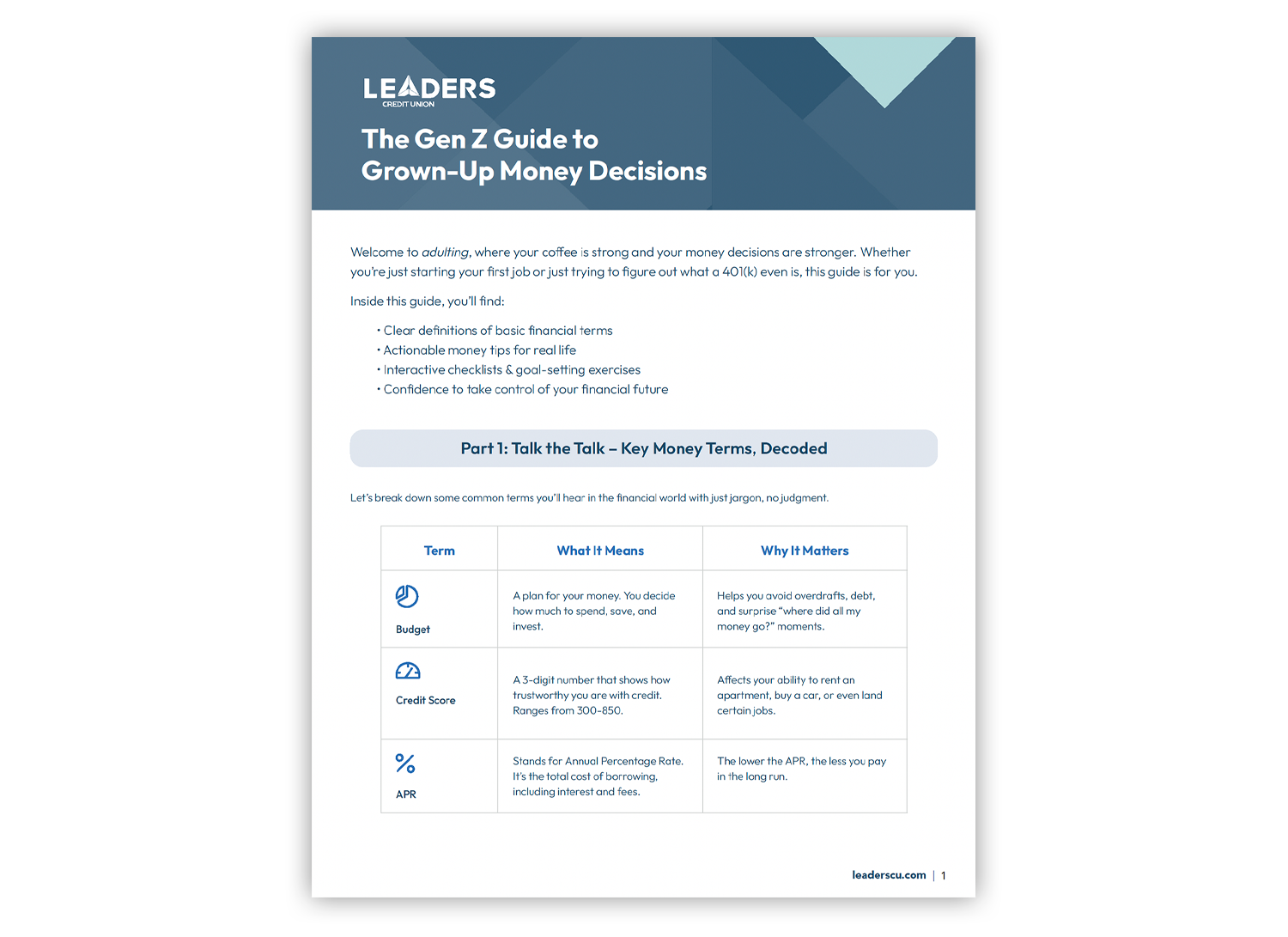 The Gen Z Guide to Grown-Up Money Decisions PDF preview