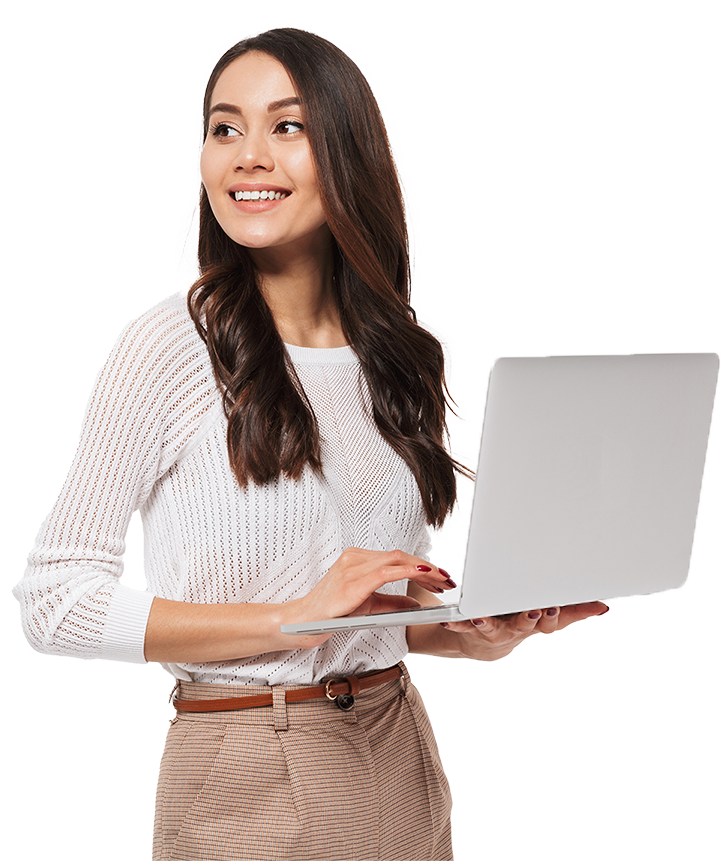 Young woman on computer