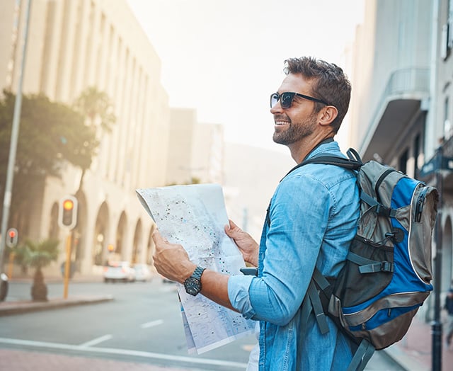Man traveling with Champion Rewards Checking